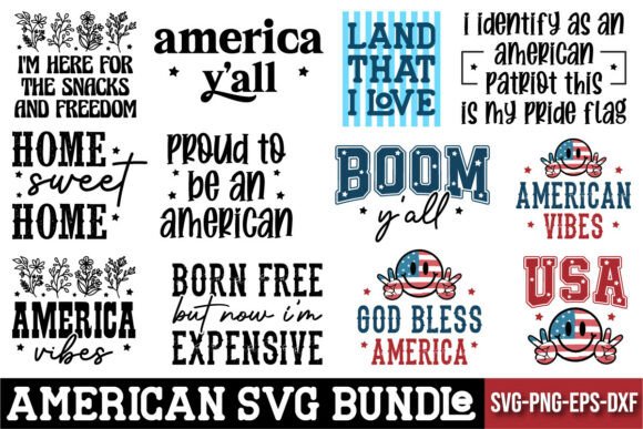 American SVG Bundle: Elegant Graphics for T-Shirt Designs & Branding