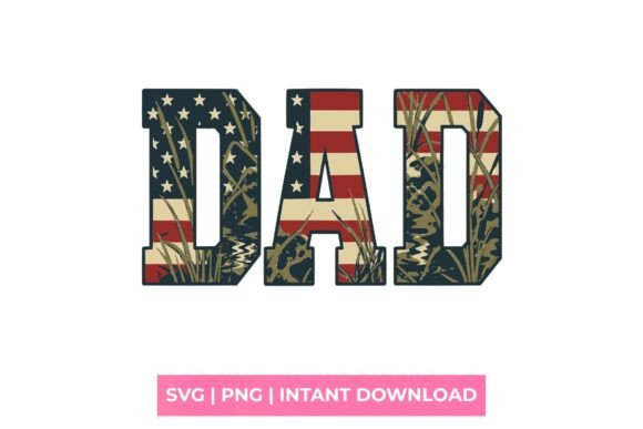 Dad American Flag Hunting SVG: A Bold Graphic for T-Shirt Designs and Blog Visuals
