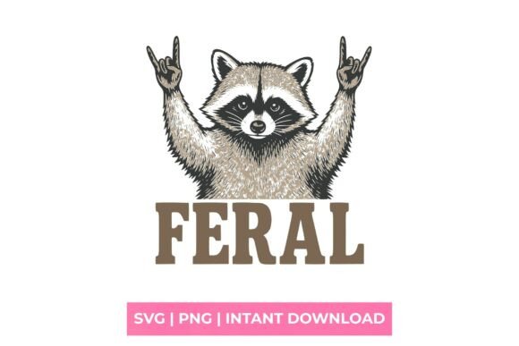 Feral Raccoon Rock on SVG: A Bold Graphic for T-Shirt Designs & Marketing Visuals