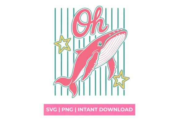 Oh Whale Retro Summer SVG: A Nostalgic Graphic for T-Shirt Designs & Summer Branding