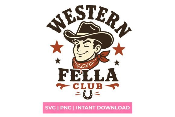 Western Fella Club Cowboy SVG: A Bold Graphic for T-Shirt Designs and Blog Visuals